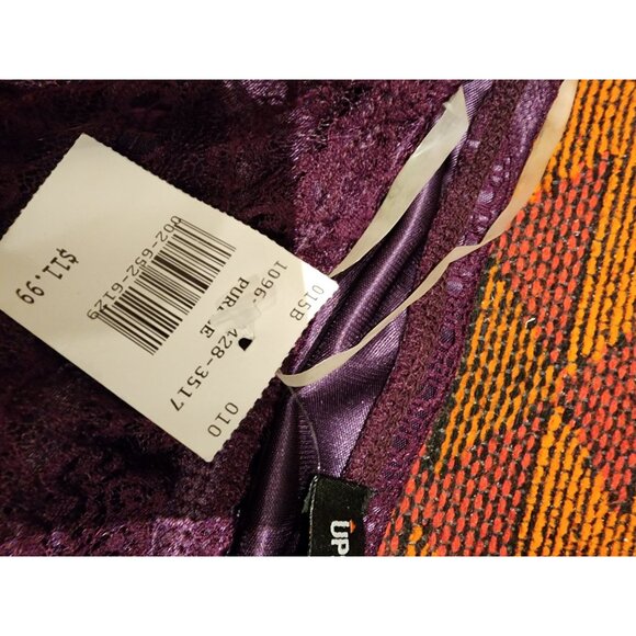 Purple Lace Bodycon Dress  Ups & Down Polyester Stretchy Lining Size XL - Picture 3 of 10